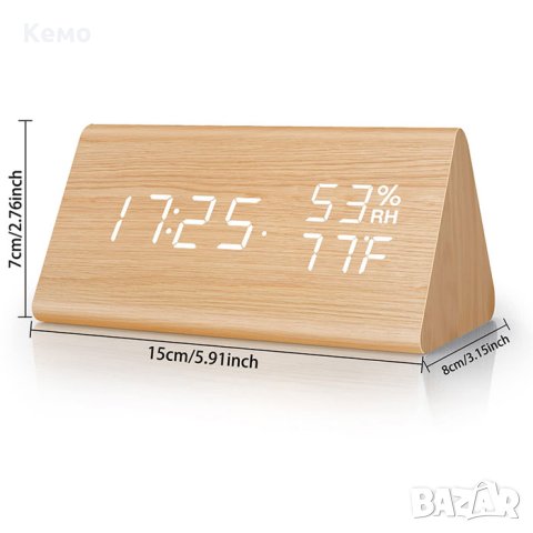 Настолен дървен лед часовник, снимка 3 - Други - 23810658