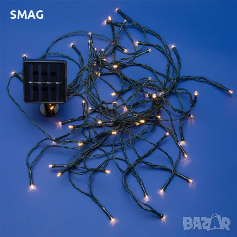 60 вътрешни-външни соларни LED лампи със сензор за програма и светлина 10,3 м - топло бяло S_1204162, снимка 2 - Соларни лампи - 49921393