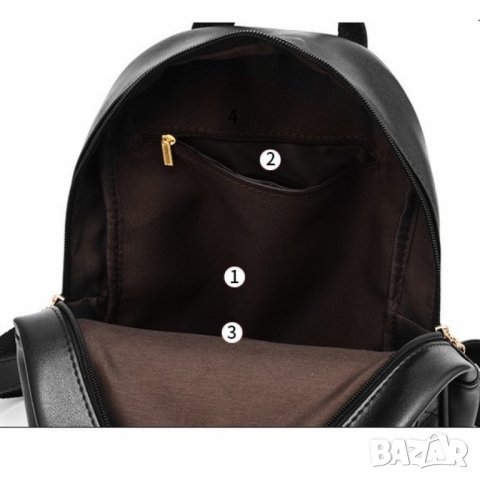 Сет от 3 части Selma Black - раница, висящо портмоне и визитник, снимка 4 - Чанти - 33224629