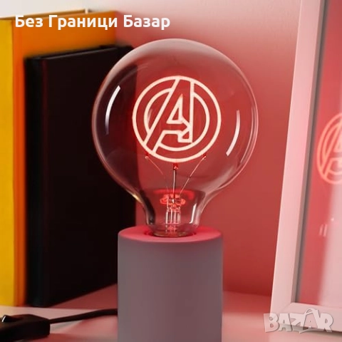 Нова Marvel Avengers колекционерска LED неонова крушка база E27 Марвел, снимка 3 - Лед осветление - 51590424