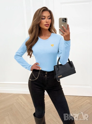 Дамска тениска с дълги ръкави и декоративен принт Burnice, 4цвята , снимка 12 - Тениски - 51791775