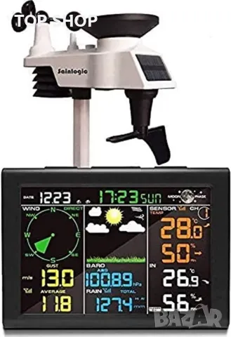 Професионална метрологична станция SAINLOGIC FT0835 соларна, снимка 6 - Други - 49106155