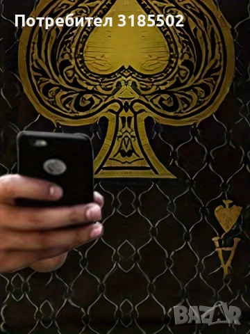 Мъжка тениска с графичен принт с акцент Асо пика, снимка 4 - Тениски - 51194245