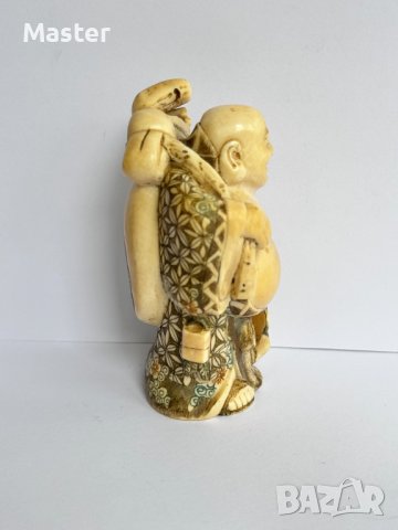 Buddha Буда стар Китай слонова кост майсторска ръчна изработка, снимка 4 - Декорация за дома - 43227805