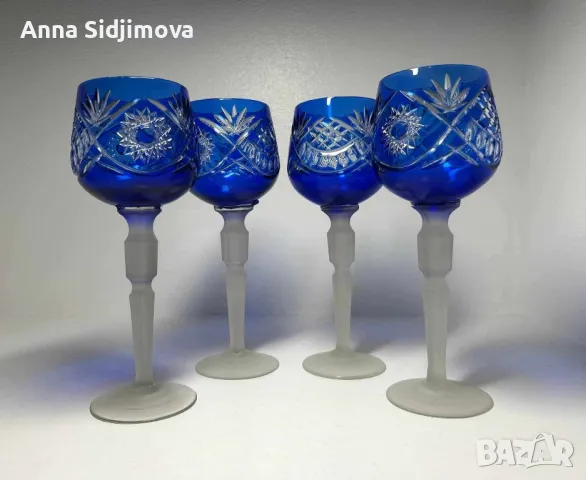 Бохемия цветен кристал чаши