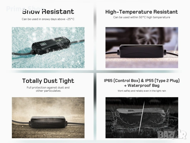 11kW 2-в-1 мобилна зарядна станция dé, Type 2, 10м, CEE 16A + шуко, снимка 11 - Аксесоари и консумативи - 53445935