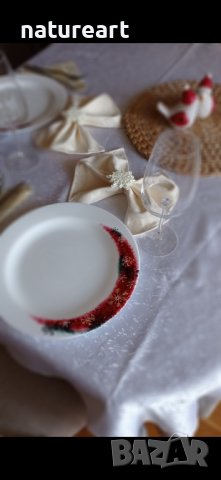 Ръчно рисувани чинии Luminarc 25,5см, 6бр, снимка 4 - Сервизи - 35090435