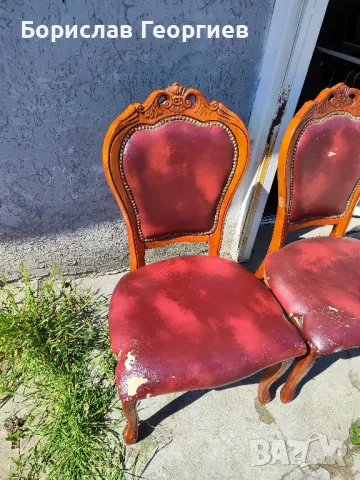 Масивен дървен стол с облегалка два броя, снимка 4 - Столове - 50123554
