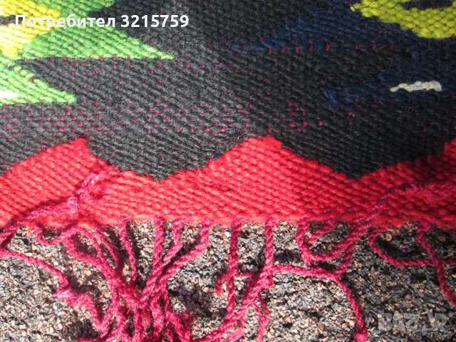 1860 рядък Тетевенски вълнен килим,модел Софрата двулицев 4.20 х 2.30м., снимка 3 - Антикварни и старинни предмети - 48387774