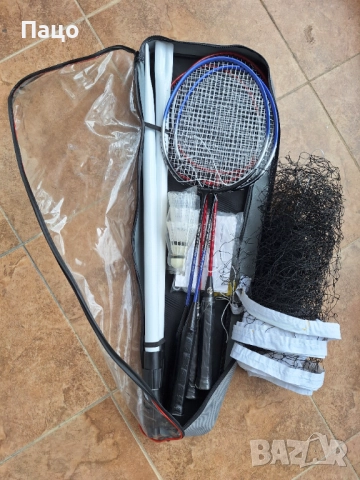 Ракети за бадминтон  4 броя/Mрежа за бадминтон със стойки, снимка 10 - Тенис - 51876295