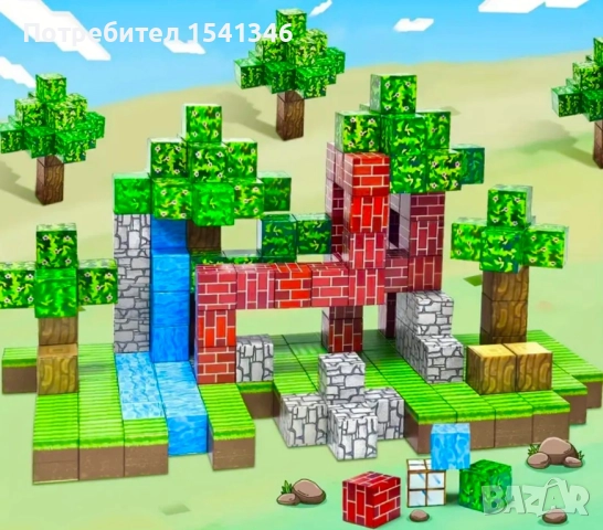 Голям комплект 200 бр.Майнкрафт магнитни блокчета - кубчета 200 /100 броя