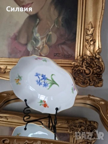 Чинийка *Meissen* , снимка 3 - Антикварни и старинни предмети - 53256387