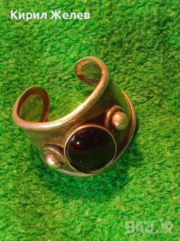 РЕТРО АРТ СТИЛ РЕГУЛИРУЕМ СКЪПОЦЕНЕН СРЕБЪРЕН ПРЪСТЕН СРЕБРО 925 с РЪЧНО ПОЛИРАН ЧЕРЕН ОНИКС 49918, снимка 17 - Пръстени - 49886371