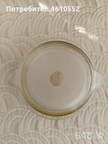 Малка кръгла тенджера от йенско стъкло , снимка 2 - Съдове за готвене - 51994471