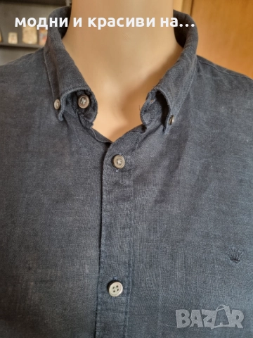 Мъжка ленена риза Junk de Luxe, размер L, снимка 3 - Ризи - 52652584