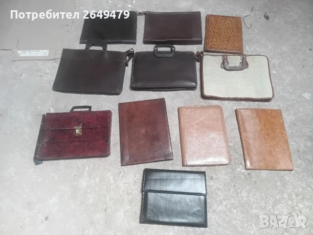 Продавам 11 кожени чанти и папки за документи
