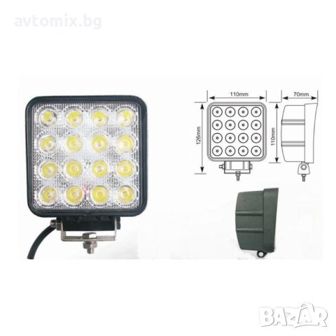16 LED работна лампа  халоген, 48W, 10-30V, снимка 2 - Аксесоари и консумативи - 43640316
