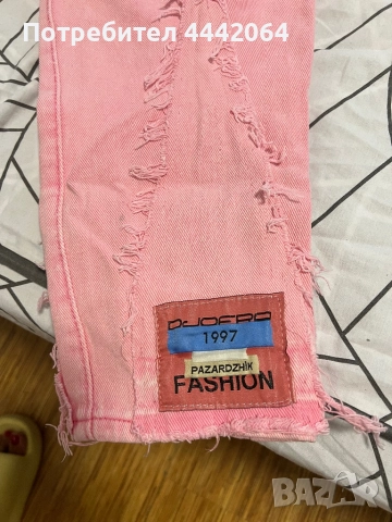 Бебешко розово дънки на Джофра, снимка 3 - Дънки - 51880452