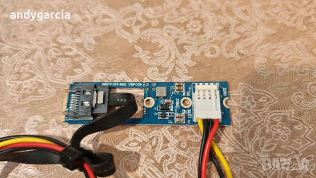 M.2 NGFF to 7 Pin SATA III 3 Cable SSD Adapter Converter Board Card NGFF1ST-N02 2240 2280, снимка 3 - Други - 51808314
