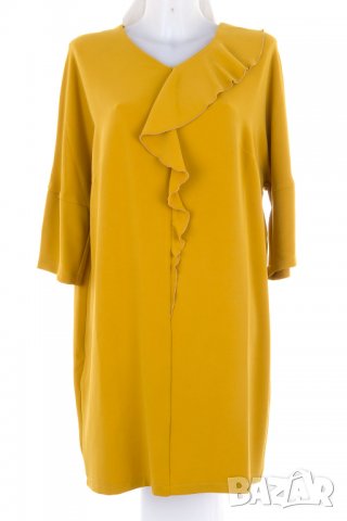 Рокля в цвят горчица марка La Aurora - 3XL, снимка 2 - Рокли - 33238061