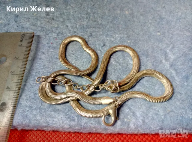 ЕЛЕГАНТНО ПОСРЕБРЕНО ЛЕНТОВИДНО КОЛИЕ от БЛАГОРОДНА СТОМАНА 47378, снимка 2 - Колиета, медальони, синджири - 47316622
