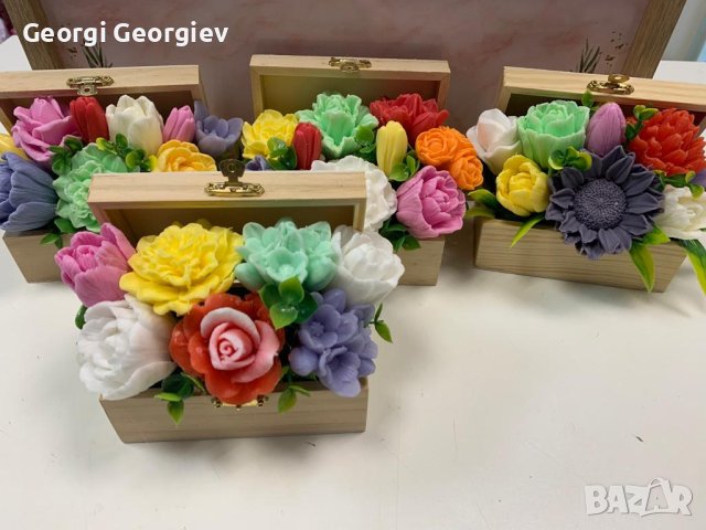 цветя от ароматен глицеринов сапун и Българска роза , снимка 16 - Картини - 43389734