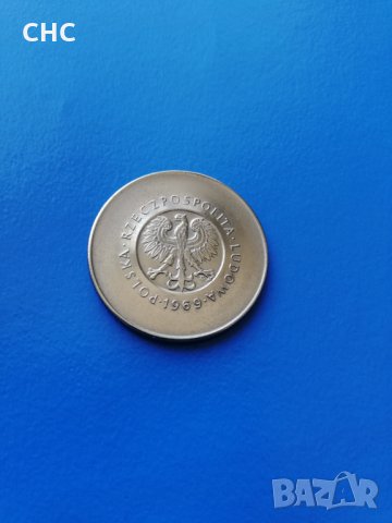 Монета 10 злоти 1969 г. Полша, снимка 3 - Нумизматика и бонистика - 27236539