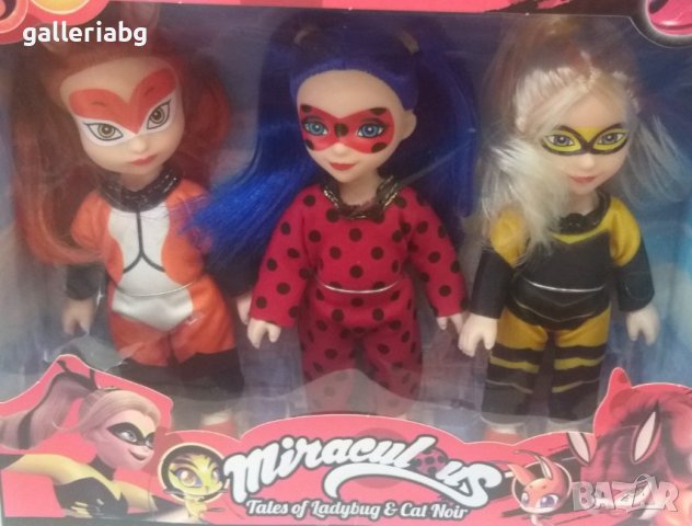 Комплект 3 кукли от Калинката и Черния котарак (Ladybug), снимка 1 - Кукли - 40266396