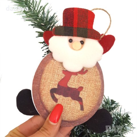 3242 Коледна фигурка за украса Дядо Коледа с елен, 16см, снимка 2 - Декорация за дома - 43395961