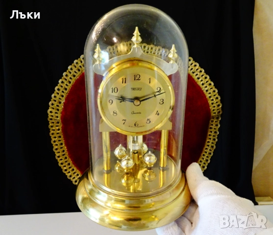 Немски настолен часовник с купол Trenkle. , снимка 8 - Антикварни и старинни предмети - 51800597