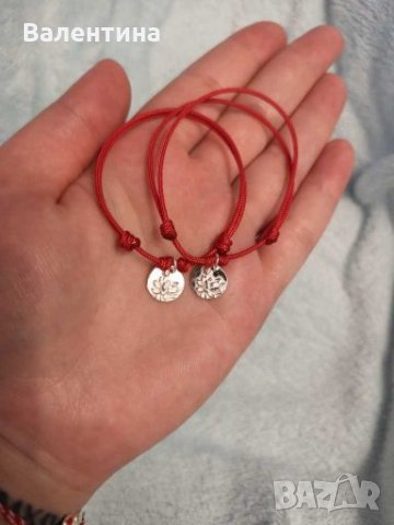 Дамска гривна червен конец против уроки със сребърна висулка Лотус-Хармония, снимка 7 - Гривни - 28186426