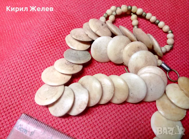 ЕТНО ЕРТ КОМПЛЕКТ ОГЪРЛИЦА и ГРИВНА от РОГ РЪЧНА МАЙСТОРСКА ИЗРАБОТКА 47328, снимка 3 - Бижутерийни комплекти - 47282843