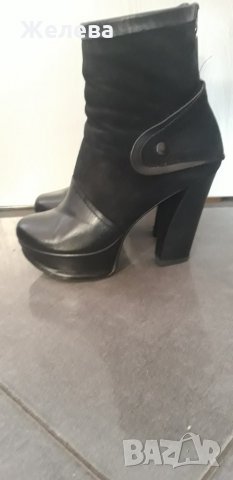 Дамски боти с висок ток и платформа - Джиани,ест. кожа, снимка 2 - Дамски боти - 27479002
