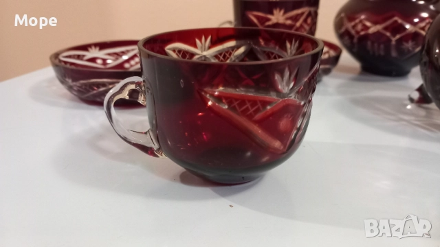 Кристален сервиз червен кристал , снимка 6 - Сервизи - 52458247