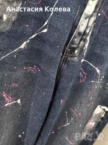 Дънки с пръски боя, снимка 2 - Дънки - 52680699