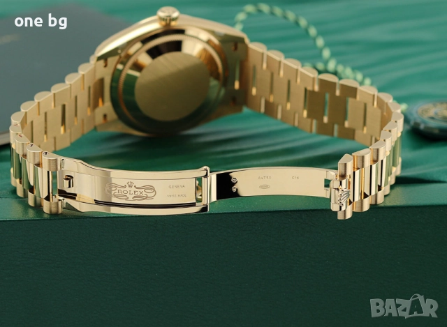 Rolex Day Date President Gold Green Diamond Bezel, снимка 10 - Луксозни - 52461127