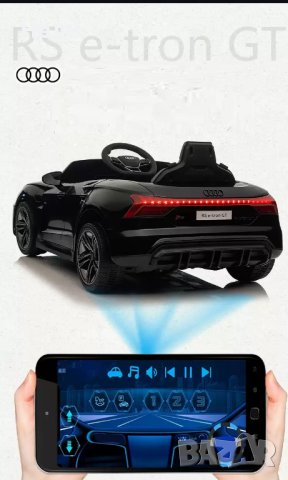 Акумулаторен джип AUDI RS E-TRON GT Licensed 12V батерия,MP3, с меки гуми с Кожена седалка, снимка 17 - Детски велосипеди, триколки и коли - 37662025