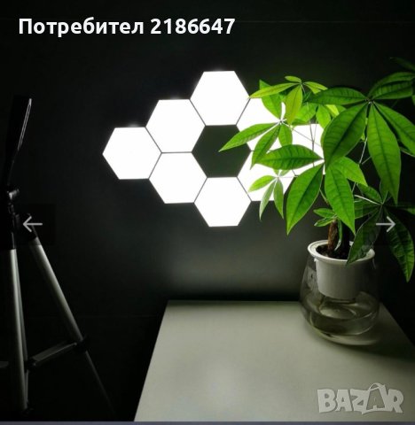 Квантова стенна шестоъгълна LED лампа-7броя., снимка 2 - Лед осветление - 43047626