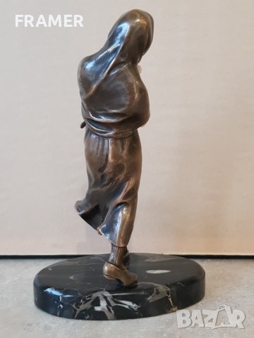 През бурята скулптура стил АРТ ДЕКО Франция 19 век бронз и слонова кост, снимка 7 - Статуетки - 42960018