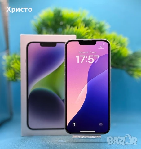 Apple iPhone 14, 128GB, 6GB RAM, 5G, Purple, снимка 1