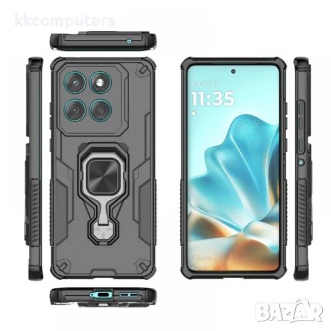 Motorola Edge 60 5G / 60 Fusion 5G Удароустойчив WANLONFENG PC TPU Back Cover/ Ring Holder with Temp, снимка 8 - Калъфи, кейсове - 50736452