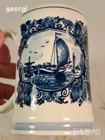 холандска порцеланова халба Delft blue   23/2, снимка 4 - Колекции - 49309375