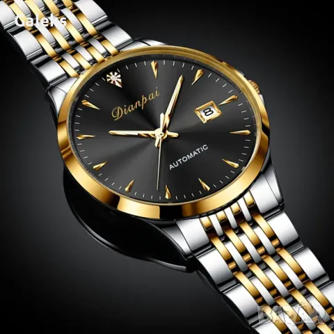 Есенна Презентация*/Луксозен, Точен и Автоматичен мъжки часовник с Камък DIANPAI*Gold!