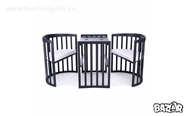 Кошара за Бебе Смарт 7в1 Овал, Детско Легло 0-10 год. - Цвят Графит, снимка 4 - Кошарки - 39411086