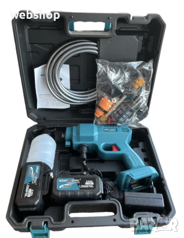 ПРОМО!! Акумулаторна Водоструйка с 2 Батерии в куфар KRAFTROYAL, снимка 5 - Парочистачки и Водоструйки - 50559472