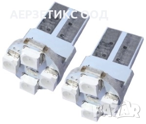 КРУШКА T10 W5W 12V 4LED SMD ЧЕРВЕНА
