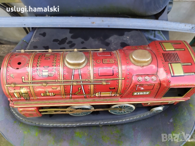 Стара ламаринена играчка/локомотив, снимка 3 - Антикварни и старинни предмети - 52546877