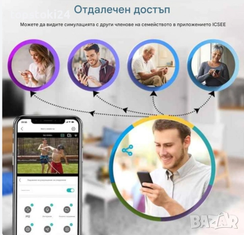 Тип продукт: Външна PTZ WiFi камера; Резолюция: 9MP (3MP + 3MP + 3MP); Обективи: 2 фиксирани + 1 под, снимка 8 - Комплекти за видеонаблюдение - 52430308