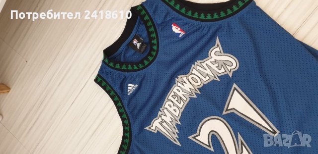 Adidas NBA  Timberwolves GARNETT # 21 Mens Size М ОРИГИНАЛ! МЪЖКИ ПОТНИК!!, снимка 1 - Спортни дрехи, екипи - 37603641