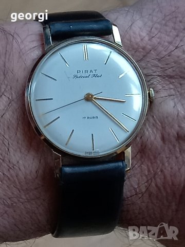 Швейцарски позлатен часовник Pirat Special flat , снимка 3 - Мъжки - 44100821